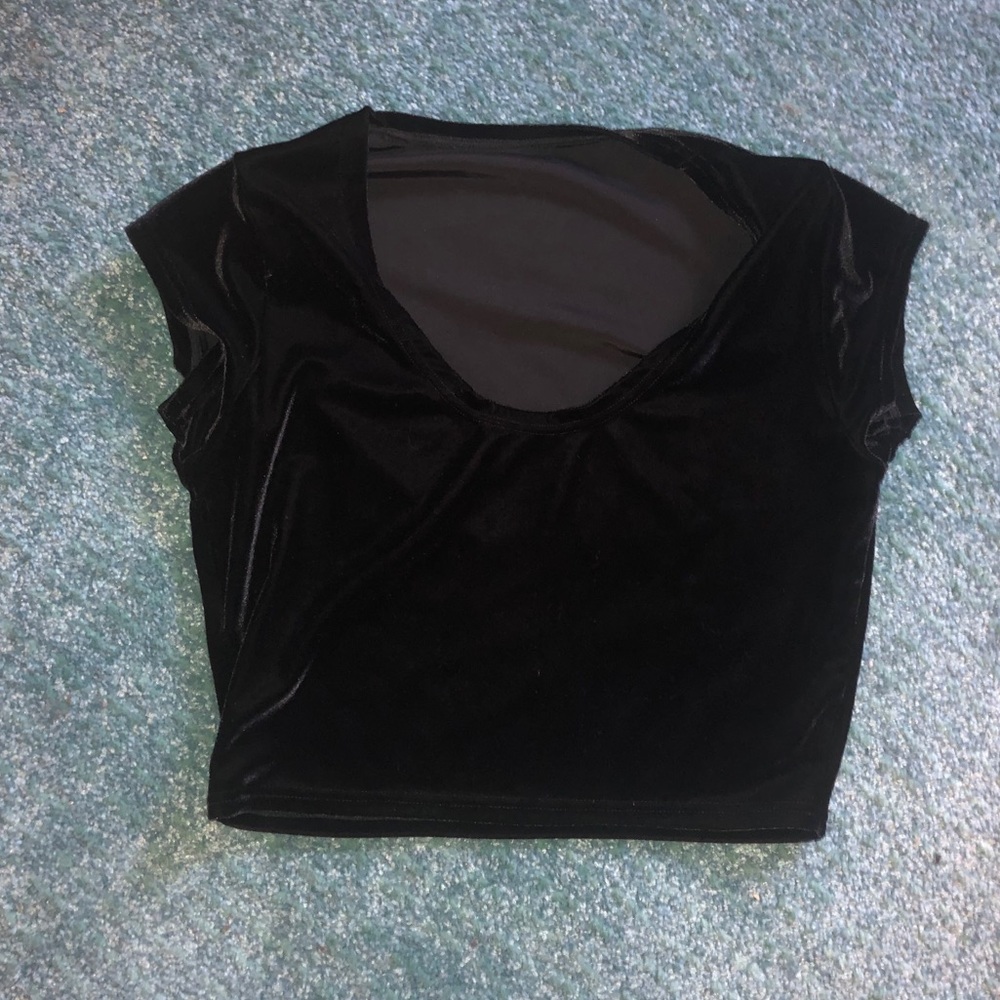 Black velvet crop top